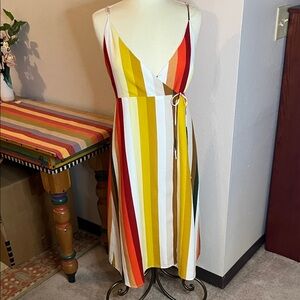 Bohme Colorful Striped Midi Dress